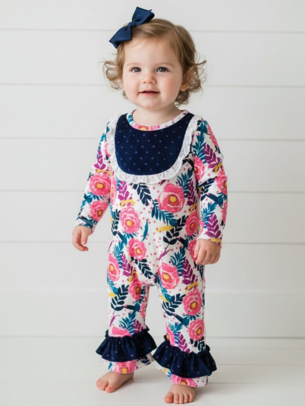 Girl's Rose Flower Romper, NWT